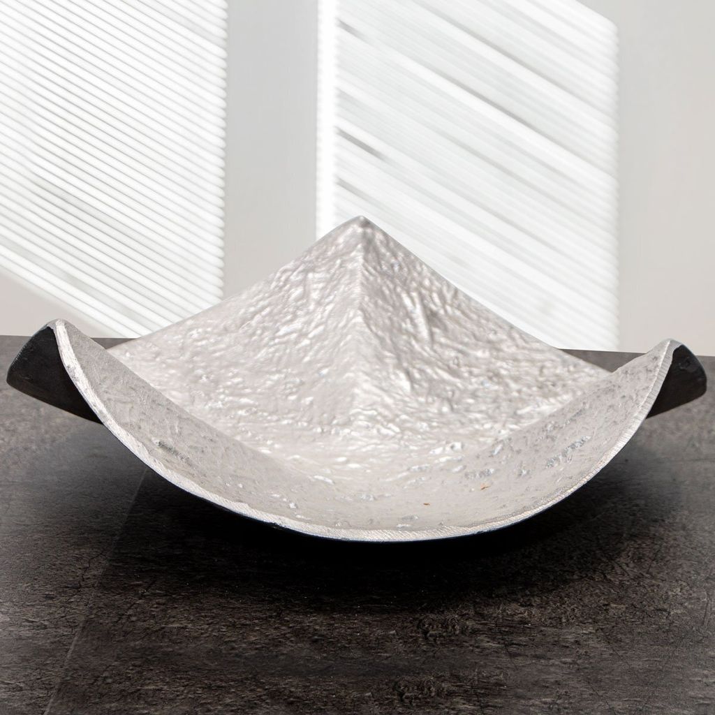 Obstschale, rund, Aluminium, Tablett, Struktur, Chabby Chic