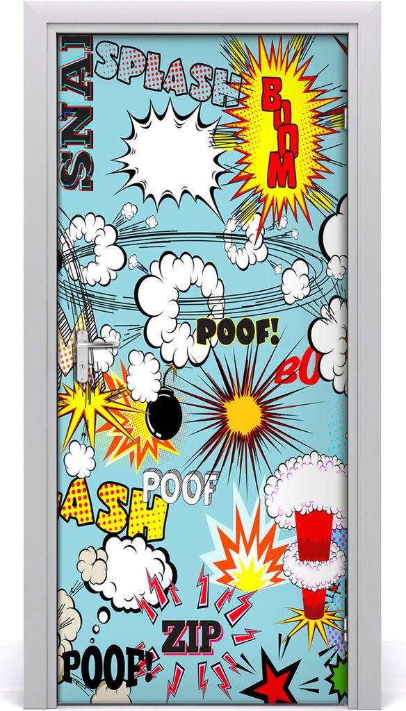 Tulup Türaufkleber 95x205 cm Dekorative Aufkleber Selbstklebend Wasserdichte Tapete Abnehmbar Schlafzimmer Wohnzimmer Wohnkultur - Comic Klebe