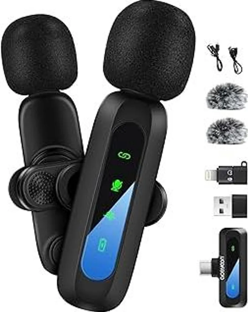 Kit 2 Microfoni Wireless aceyoon 3-in-1 per TikTok e YouTube Shorts