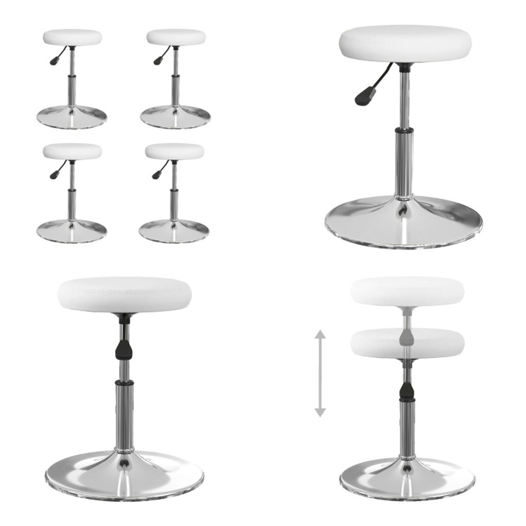 vidaXL Esszimmerstühle 4 Stk. Weiß Kunstleder - Esszimmerstuhl - Esszimmerstühle - Stuhl - Stühle