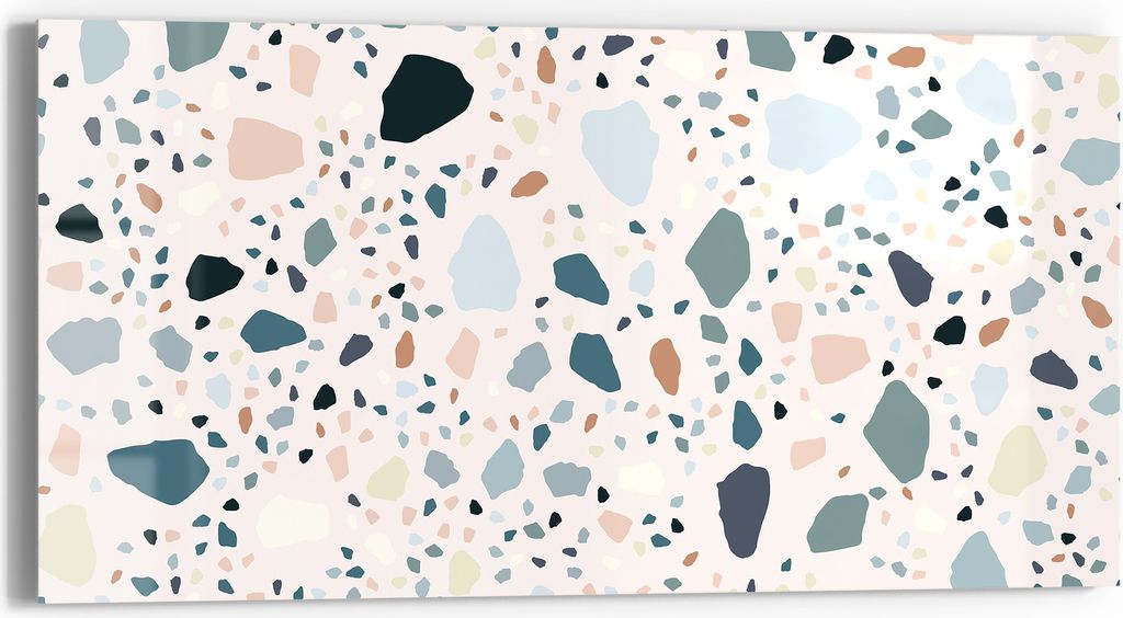 DEQORI Glasbild Echtglas 60x30 cm 'Moderne Terrazzo' Wandbild Bild modern Deko