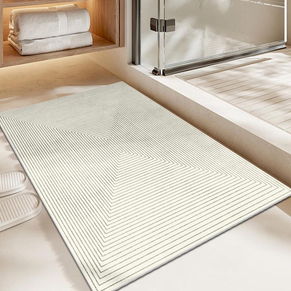 Duschmatte rutschfest 60x90cm Beige PVC-Luffa mit Produktbild 