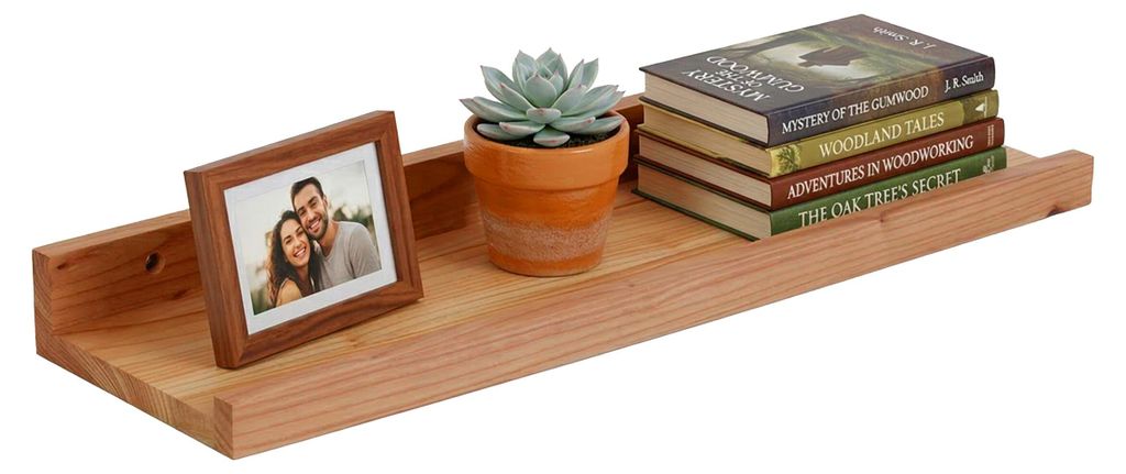 relaxdays Schmales Wandregal aus Walnussholz