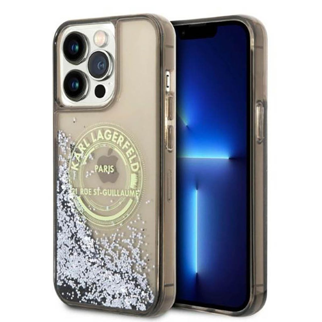 Karl Lagerfeld KLHCP14XLCRSGRK iPhone 14 Pro Max 6,7" schwarz hardcase Liquid Glitter RSG Schutzhülle