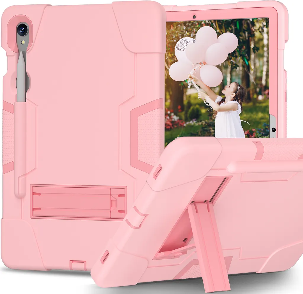 Cover Robusta Samsung Tab S9 FE Rosa con Stand: Anti-Urto per Bambini