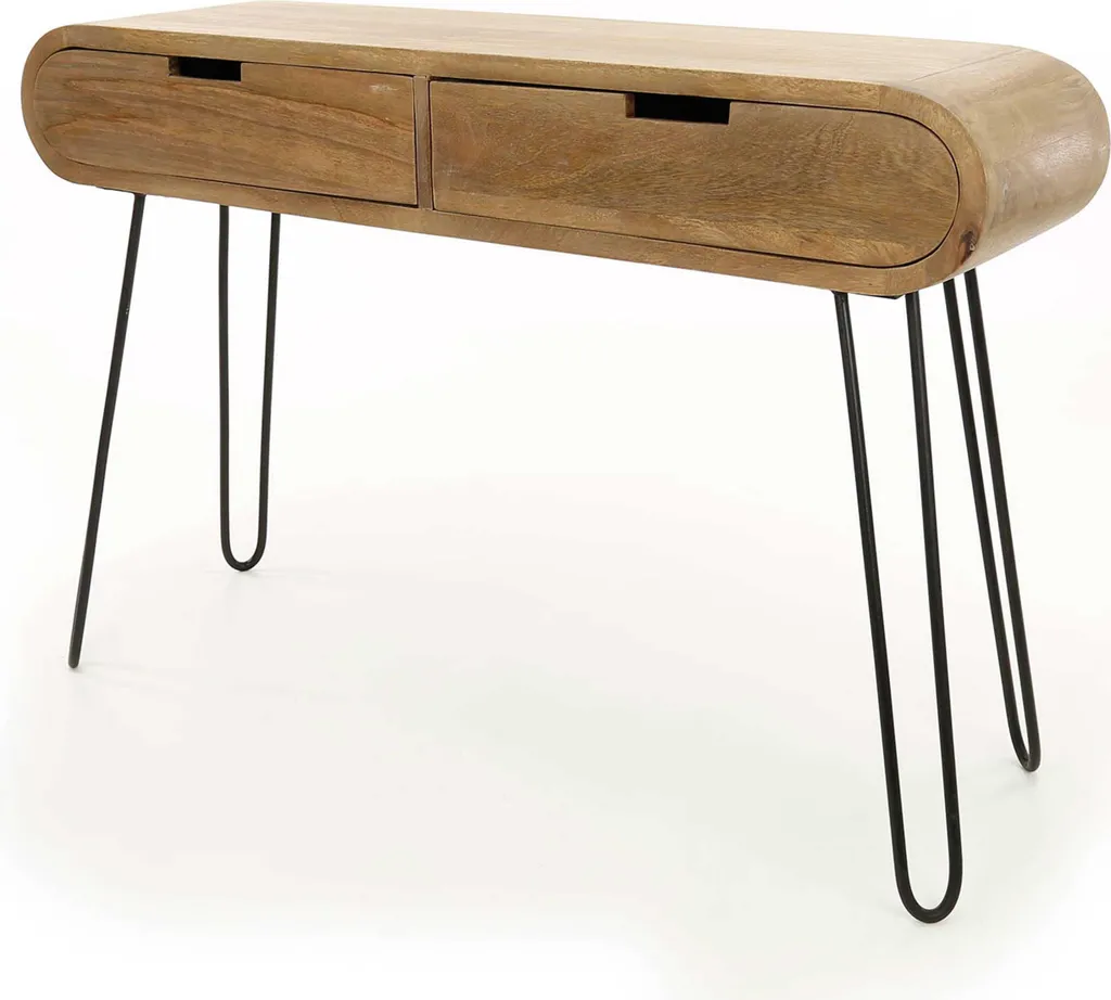 Petit meuble de complément Sheila en bois exotique - Table d'appoint ronde
