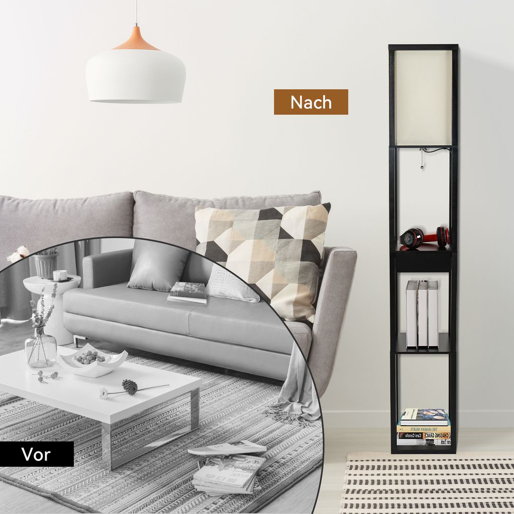 Puluomis 3 Ebene Stehlampe Stehleuchte Bodenlampe 160cm E27 Produktbild 3