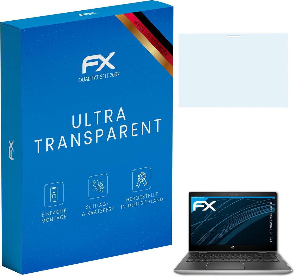 atFoliX FX-Clear 2x Schutzfolie kompatibel mit HP ProBook x360 440 G1 Displayschutzfolie