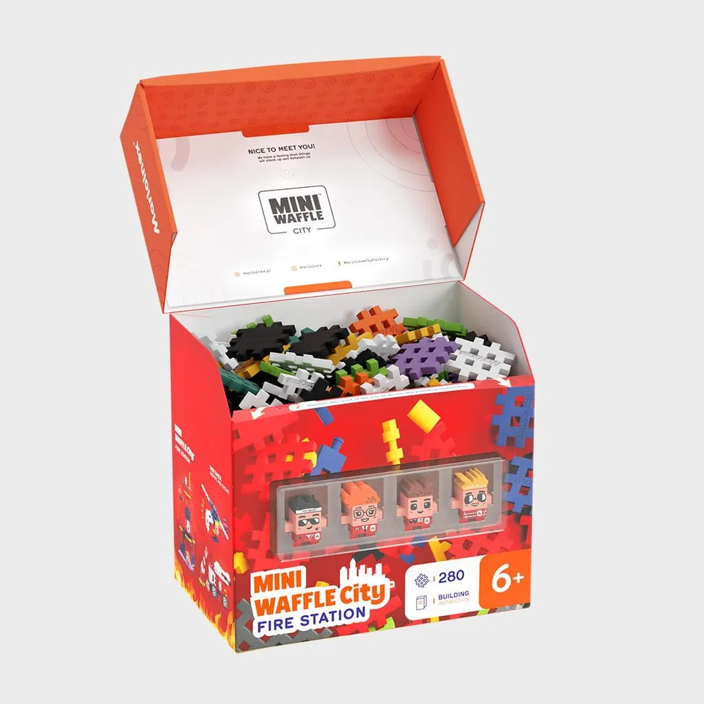 Jeu de Construction Caserne de Pompiers en Mini Waffle Souples 280 pcs - 2