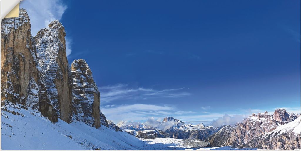 ARTland Wandbild, selbstklebend Drei Zinnen Umrundung in den Dolomiten Größe: 40x20 cm
