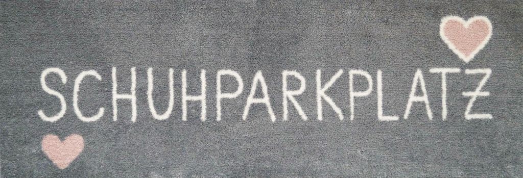 Akzente Fußmatte Schuhparkplatz" grau-rosa 35x100 cm" Produktbild 