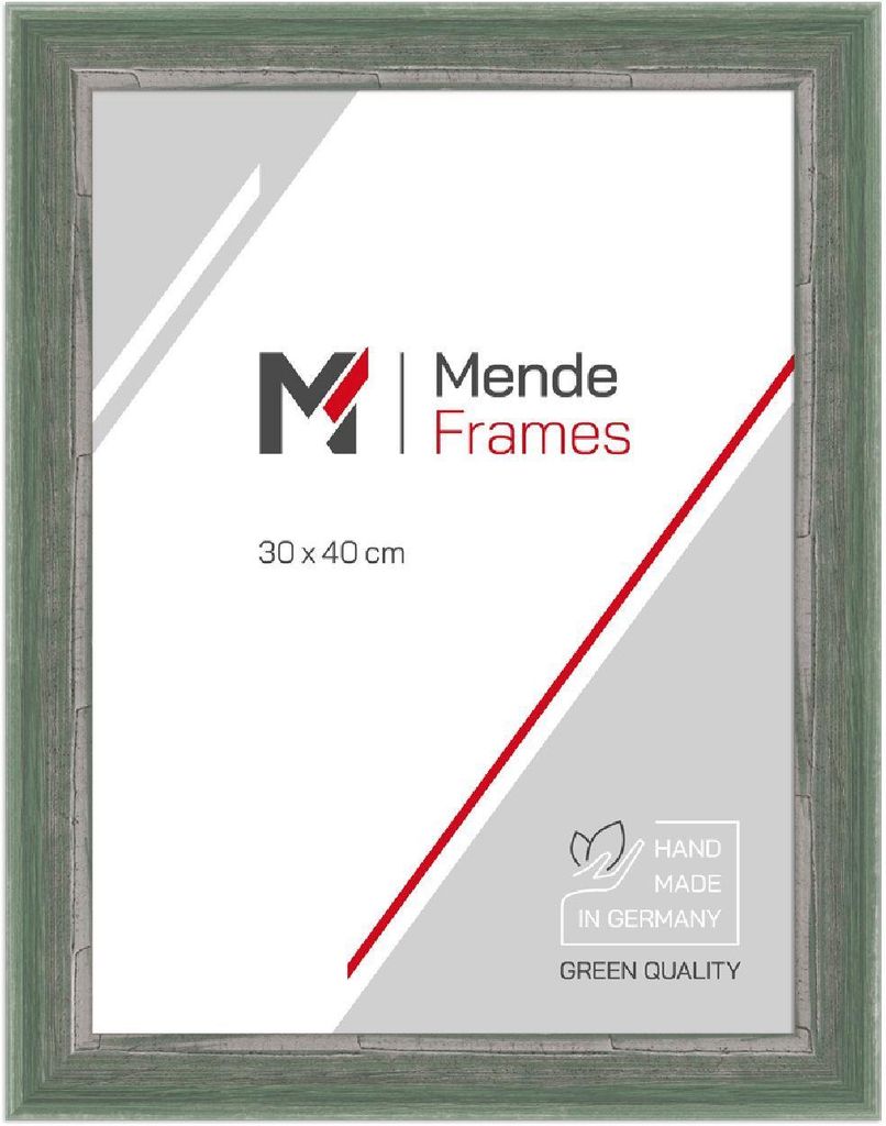 MendeFrames Bilderrahmen H640 Shabby-Chic grün 50x65 cm Klarglas