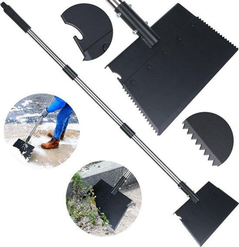 Multifunktionales Schneeschaufel für Gartenreinigung und Schneeräumung 127 cm - verstellbarer Schneeschaufelkopf - Eisschaufel - Spatenwerkzeug f...