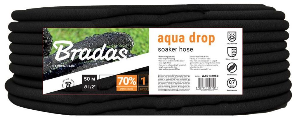 Bradas WAD1/2050, 50 m, Gummi, 1,27 cm Produktbild 