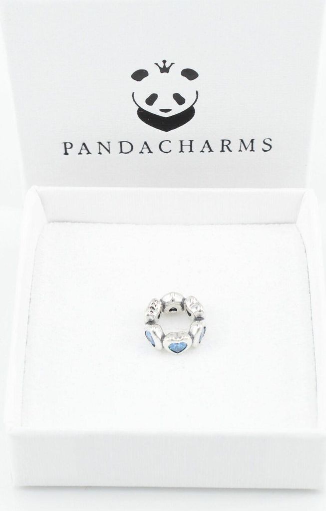 PANDACHARMS Blaue Herzen Zwischenelement Charm, 925er Produktbild 2
