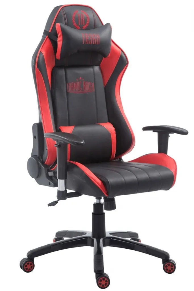 Siège de jeu en similicuir noir et rouge BHM Germany modèle Shy