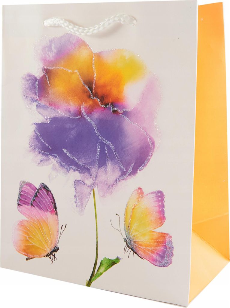 Kleine Geschenktüte Blumen 18x23cm - Florale Papiertüte Elegant für Damen & Feste