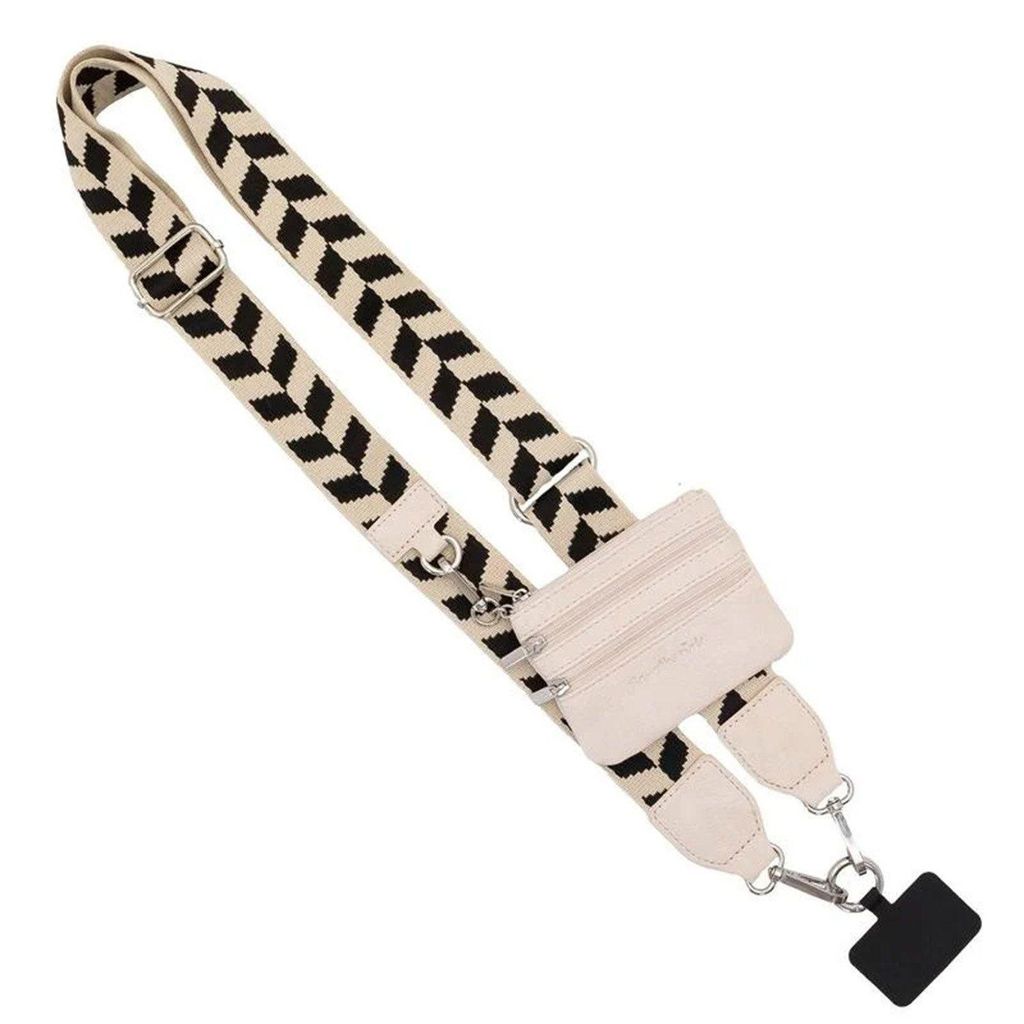 Handykette mit Tasche, Handykette Universal, Verstellbare Handygurt, Beige
