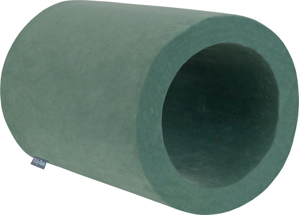 KiddyMoon Velvet Spielplatz Aus Schaumstoff Element Fass Für Hindernisläufen Und Bällebad Für Babys Und Kinder, Waldgrün