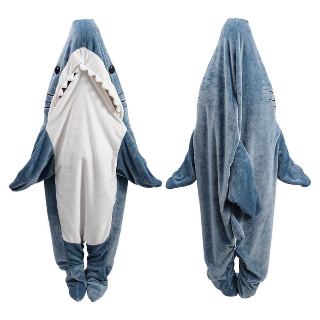 Minicee Hoodie Decke Hai mit Ärmeln Fleecedecke Gr. L bis Produktbild 