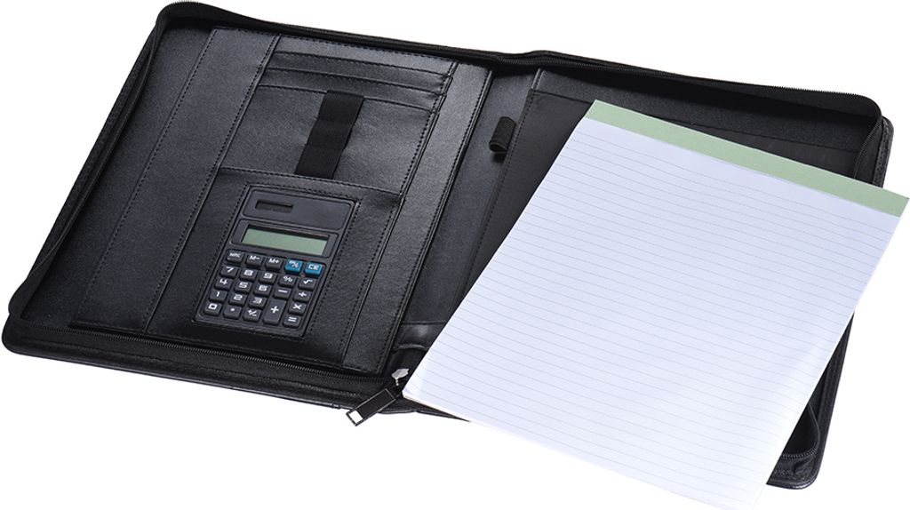 Multifunktionales professionelles Business Portfolio Padfolio Folder Dokumentenkoffer Organizer A4 Kunstleder Reißverschluss mit Taschenrechner Ka...
