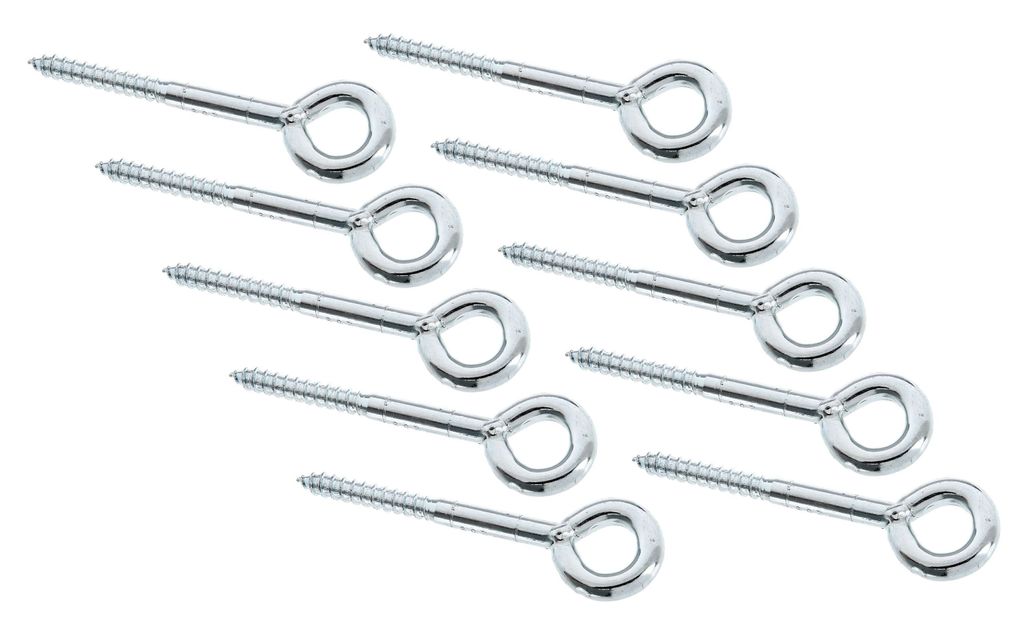 Alberts 10 x Befestigungsring, verzinkt, zum Einschrauben, 170 mm Länge, Ø 47 mm