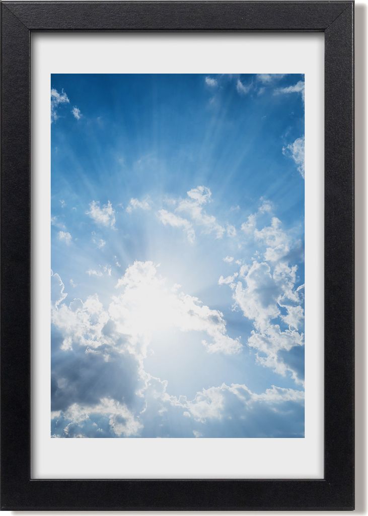 Bild 20x30 MDF-Rahmen, Wandkunst Wolken im Himmel