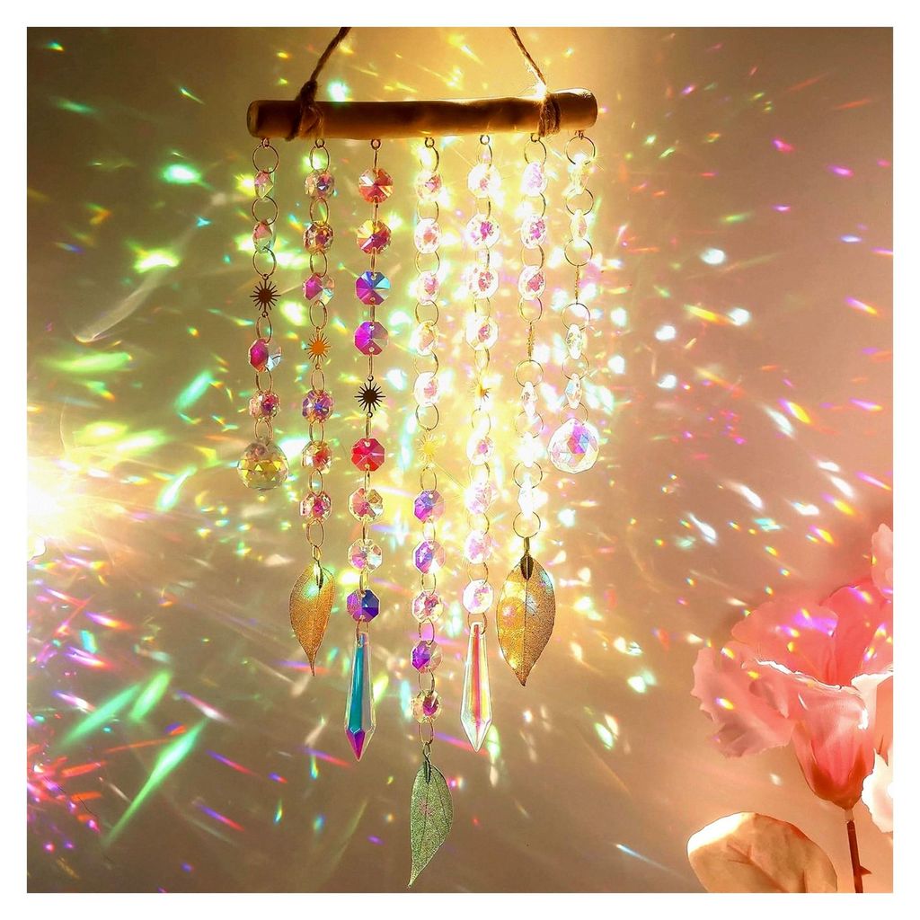 Regenbogen-Sonnenfänger aus farbigem Kristall, Suncatcher für Fenster und Garten