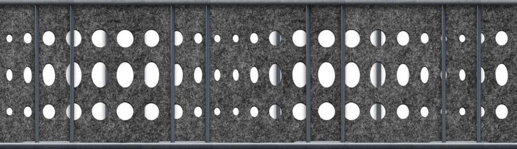 Doppelstab Sichtschutz zaun|zu Design-Vlies Streifen Nachbildung Bubble Zaunblende Anthrazit 2,6m