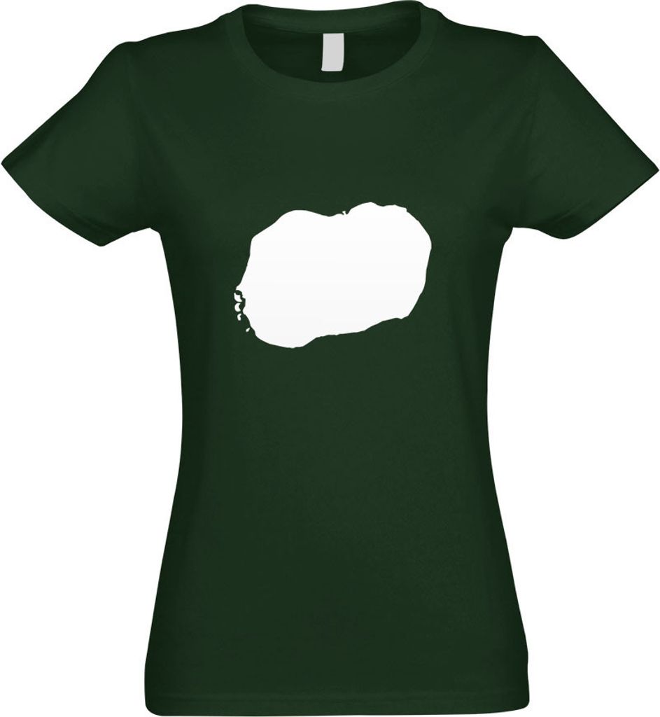 Kiwistar - T-Shirt tailliert - Damen - flaschengrün - Cookinseln Umriss Kontur - mit Motiv Bedruckt - Funshirt Design - Sport - Freizeit - Damen - S