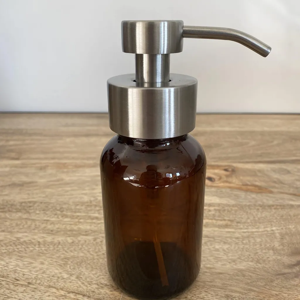 Distributeur de savon mousse en verre ambré rechargeable de 250ml