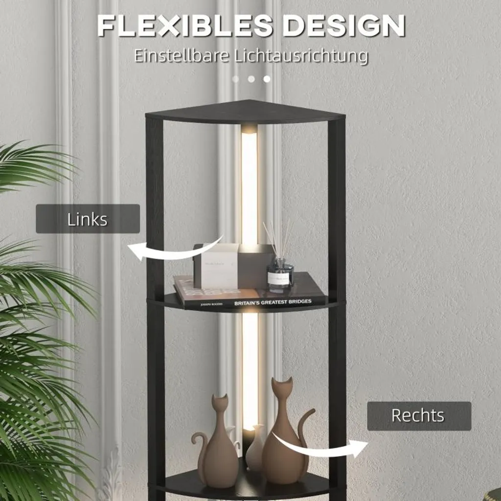 Lampadaire de Salon avec Rangement Intégré et Éclairage LED Variable - 6