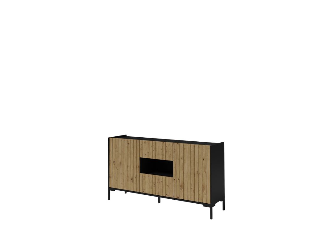 Kommode 150 cm Schwarz Hellbraun JLR03