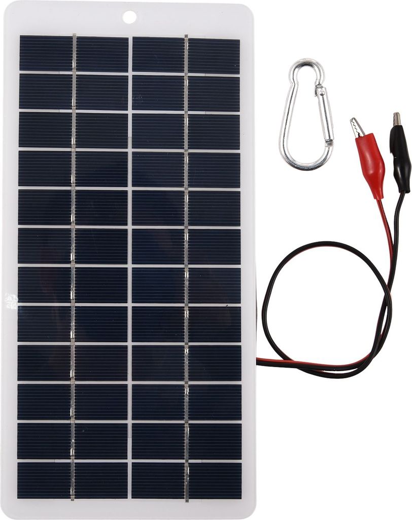 5W 12V Solarpanel Tragbare Solarenergie Polykristallines Siliocone Solarladegeraet Mini High Efficiency Solarmodul mit Clips