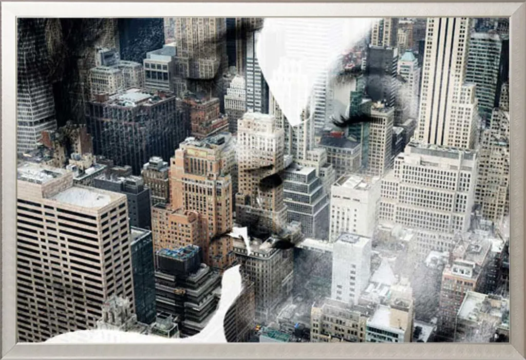 New York - Poster - Passion - Kiss + cornice rimovibile, Shinsuke® Maxi alluminio argento, vetro acrilico
