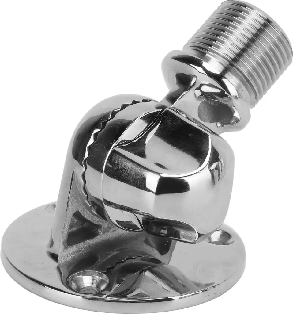 Support d'antenne pliable pour passage sous ponts inox 316 poli 25mm