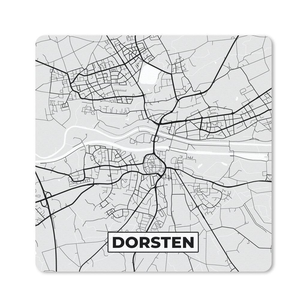 MuchoWow Mauspad Mousepad Karte - Stadtplan - Deutschland - Dorsten 20x20 cm - Mousepads - Maus Mat - Pad - Mausunterlage - Desk Mat - Bureauarti...