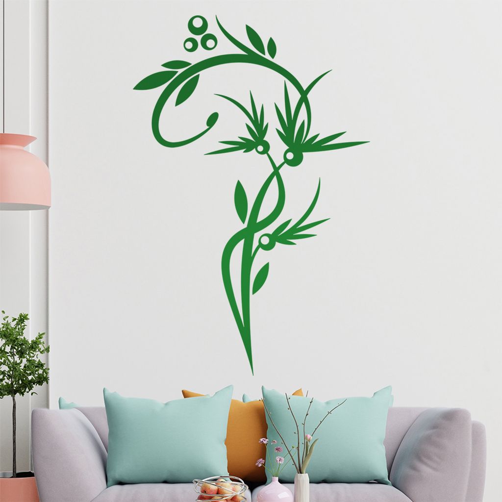 Schöne Blüten Ranke Wandtattoo in 6 Größen - Wandaufkleber Wall Sticker - Dekoration, Küche, Wohnzimmer, Schlafzimmer, Badezimmer