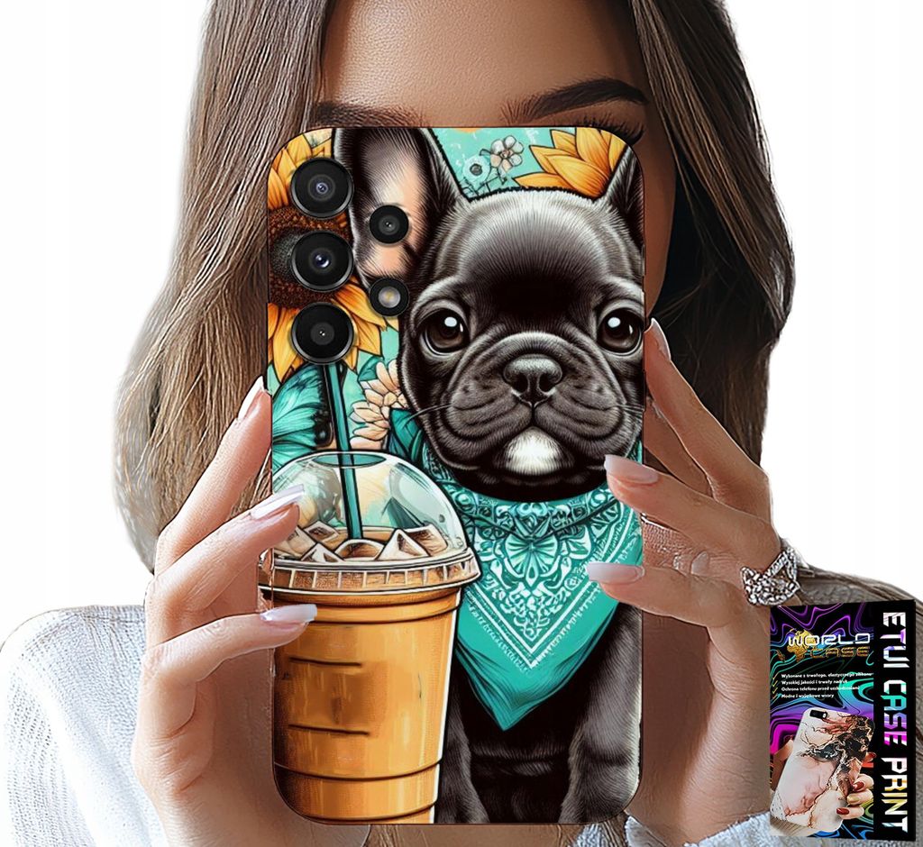 Fall Für Samsung Galaxy A32 4G - Bulldogge Coffi Liebe, Sonnenblumen, Psi Fall