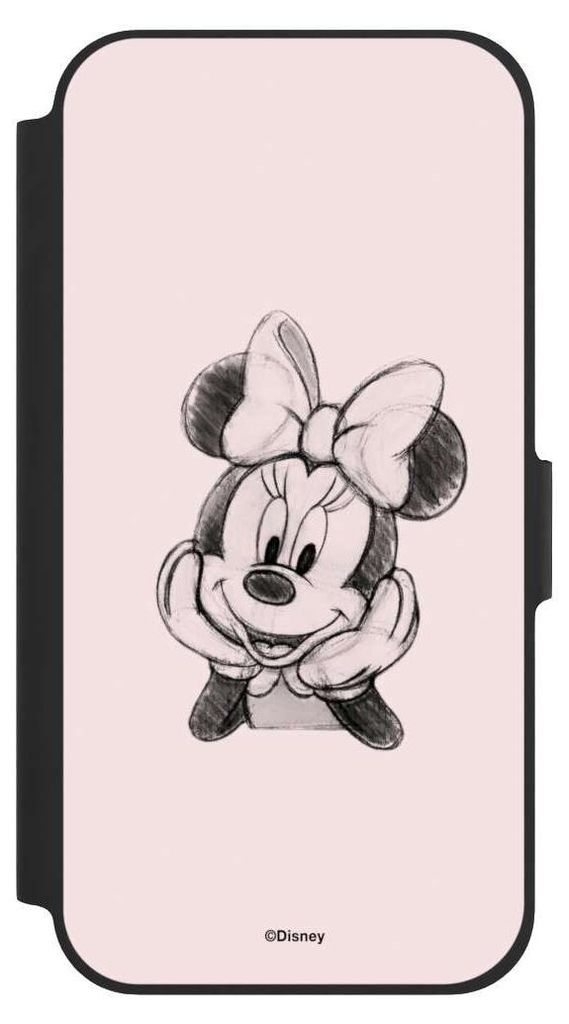 NIVOCASE Klapphülle für Apple iPhone 12 Handyhülle aus Kunst Leder NIVOflip schwarz Disney Minnie Mouse Offizielles Lizenzprodukt
