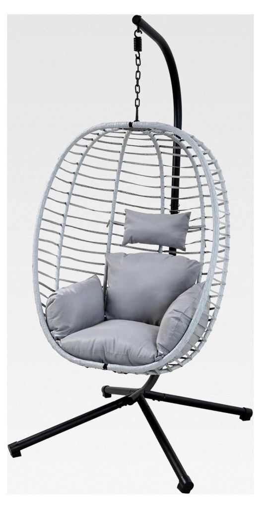 Belly Hängesessel mit klappbarem Gestell in Grau