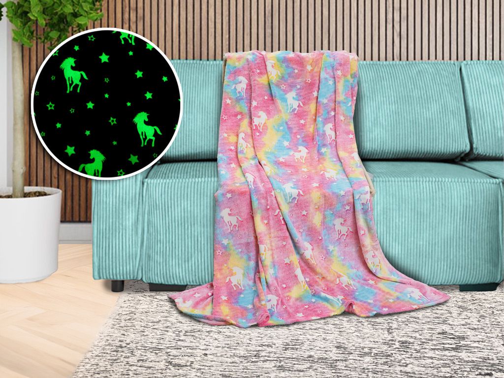 Coperta luminosa in microflanella HORSE AND STARS 150x200 Immagine del prodotto 
