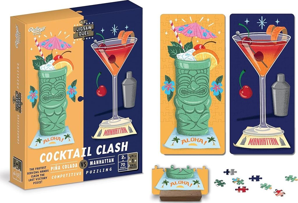 RIDLEY' S GAMES Puzzle Duel Cocktail Duell: Piñ a Colada gegen Manhattan 2x70 Teile