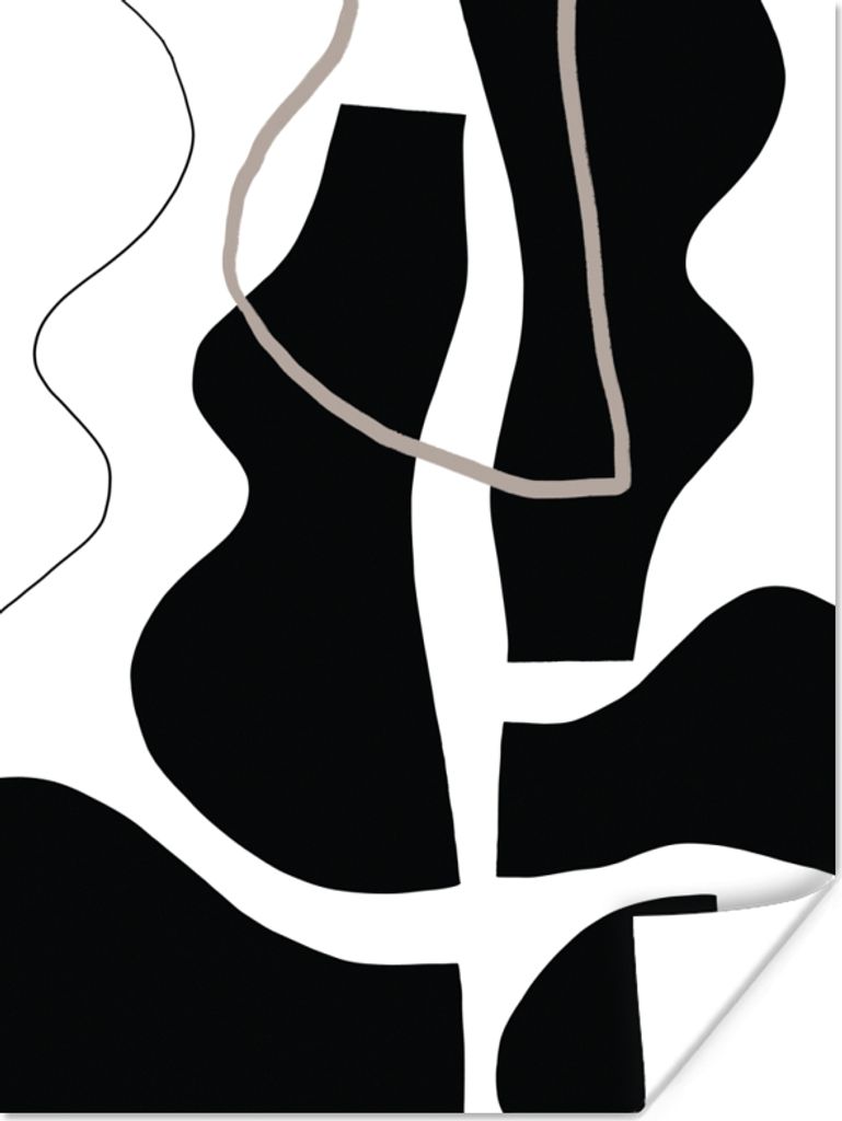 MuchoWow Poster Abstrakt - Minimalismus - Design 60x80 cm - Schlafzimmer Dekoration