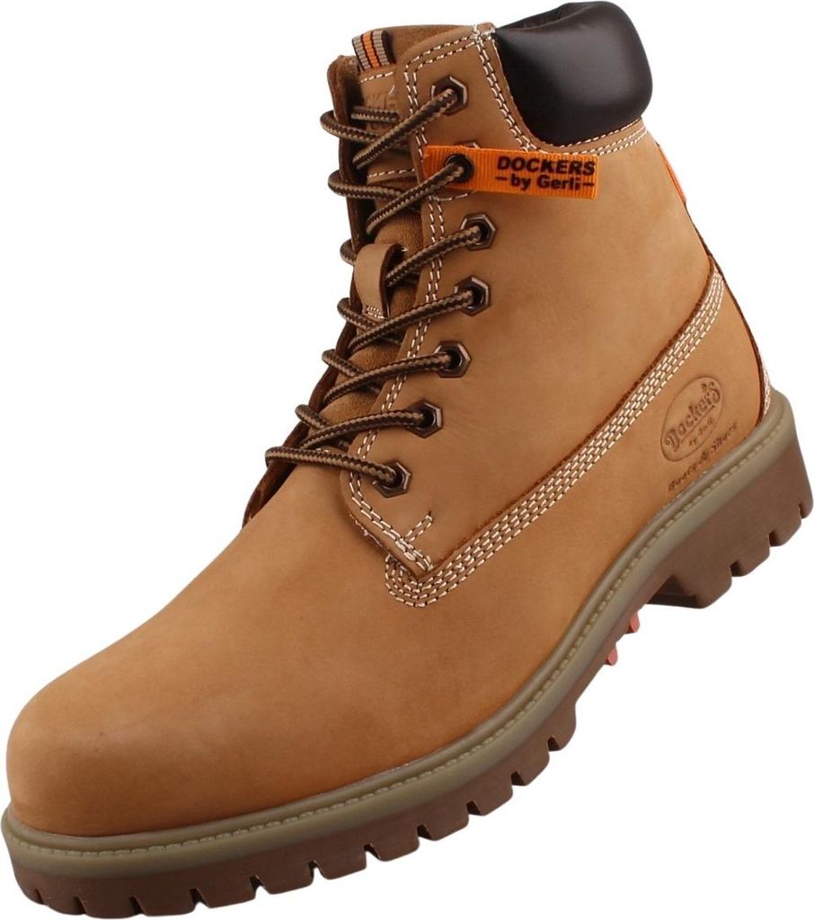 Dockers by Gerli Herren Leder Stiefel gefüttert Gelb (Golden Tan)