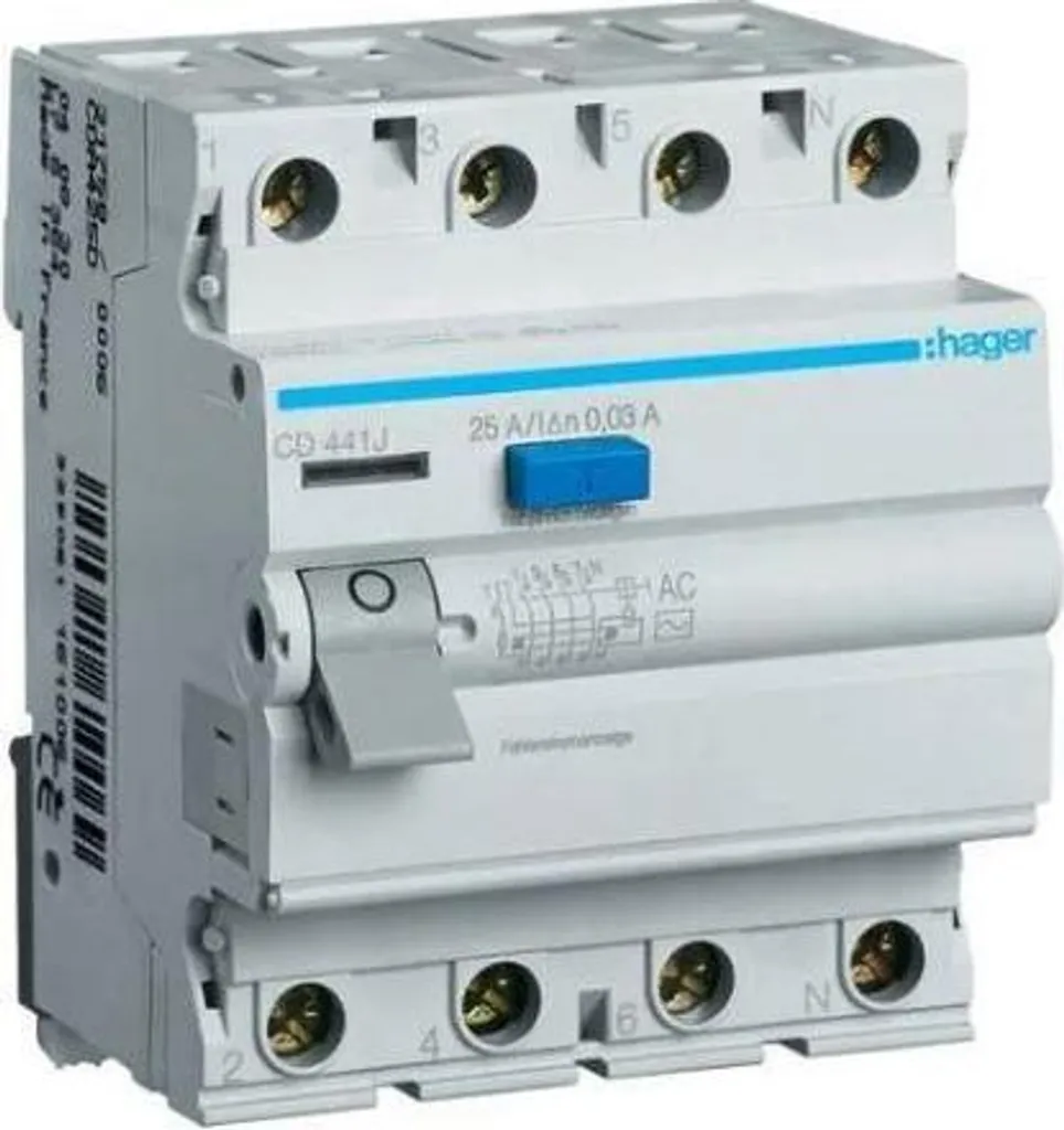 Interrupteur différentiel 30mA 4x40A AC - Relais de fuite terre pour tableau