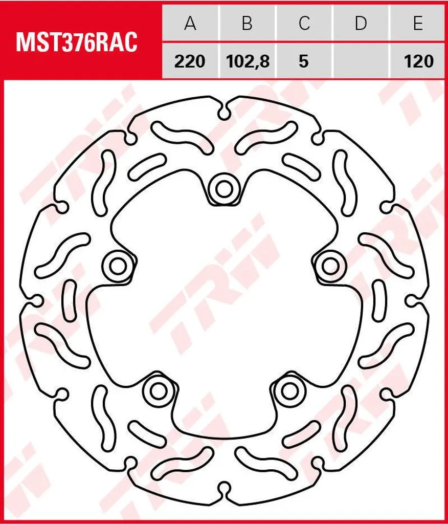 Disque de frein moto TRW MST376RAC idéal pour conduite sportive et circuit