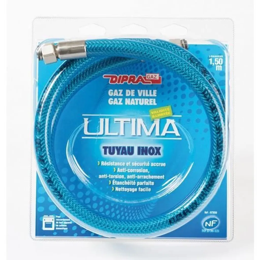 Raccord gaz naturel 1,5m flexible inox Ultima 073150 cuisine sécurisée