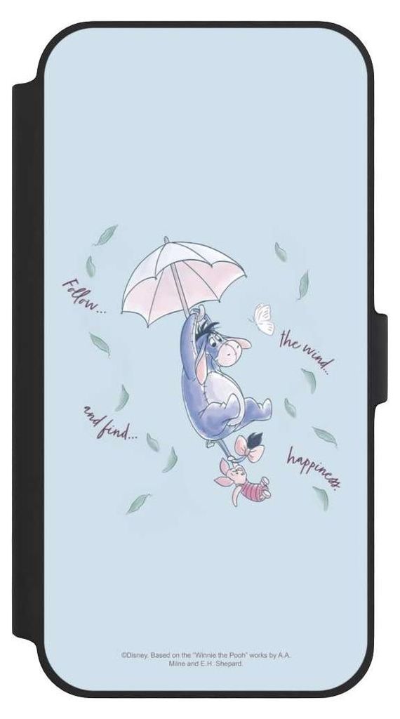 NIVOCASE Klapphülle für Apple iPhone 14 Plus Handyhülle aus Kunst Leder NIVOflip schwarz Disney Offizielles Lizenzprodukt Winnie Puuh I-Aah