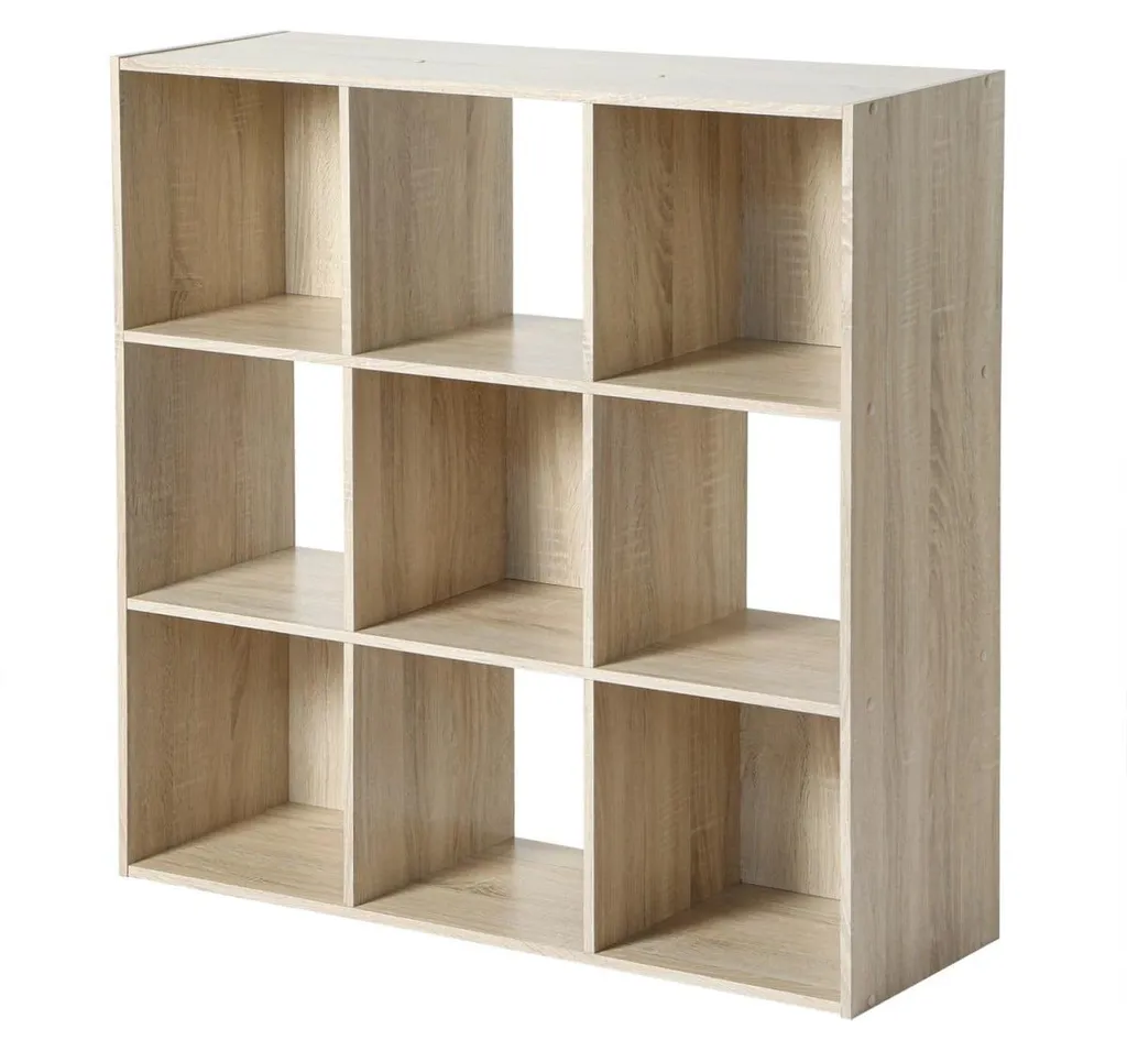 Étagère 9 cases structure robuste 104cm design scandinave bois clair - 3